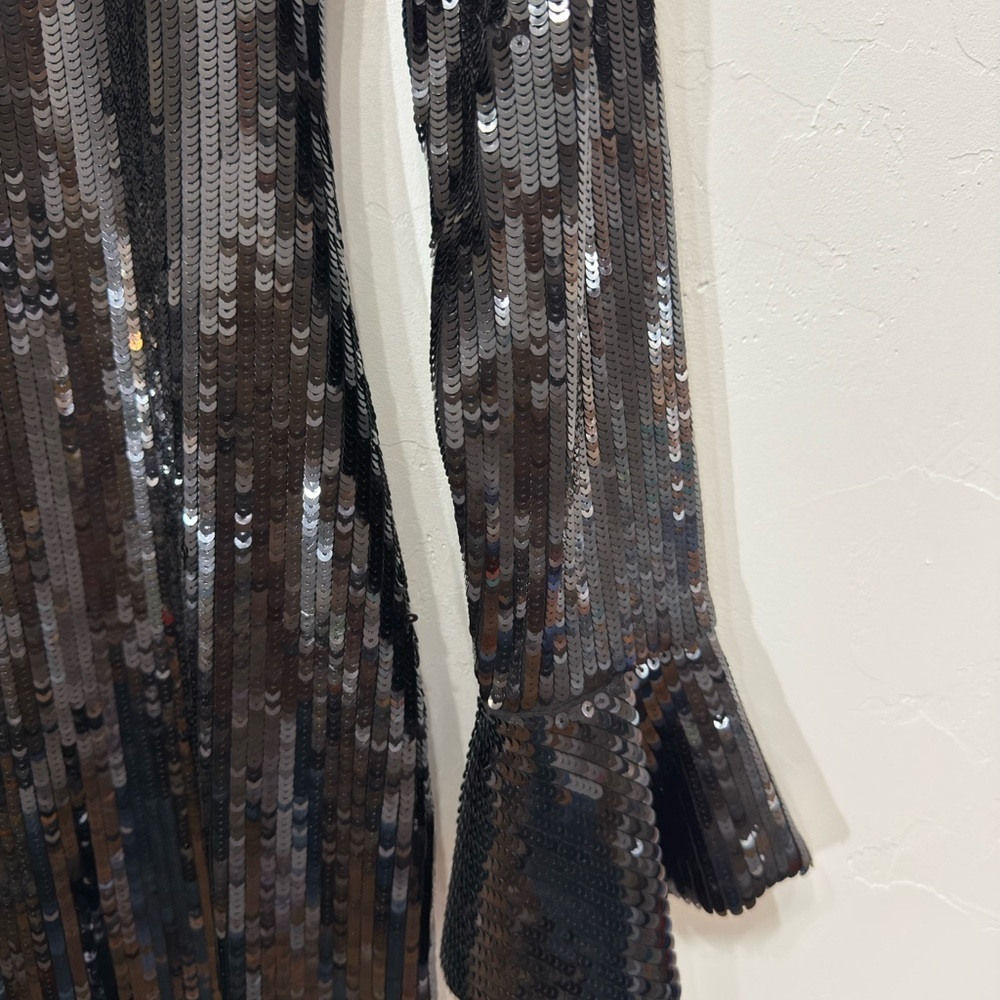 MICHAEL Michael Kors Black Sequin Long Sleeve Mini Dress, S - Picture 4 of 5